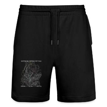 Watzmann-Überschreitung, Alpen, Berge, bergsteigen - Stanley/Stella Unisex Bio Joggingshorts Trainer  - Schwarz - Vorne - Nik (191cm) & Marisol (170cm)