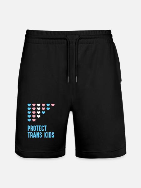 LGBT Pride Month - Protect Trans Kids - Stanley/Stella Trainer Unisex Organic Jogging Shorts - black
