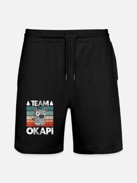 Okapi das Juwel des Dschungels - Stanley/Stella Unisex Bio Joggingshorts Trainer - Schwarz