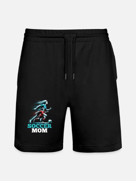 Soccer Mom Soccer Gift - Stanley/Stella Trainer Unisex Organic Jogging Shorts - black
