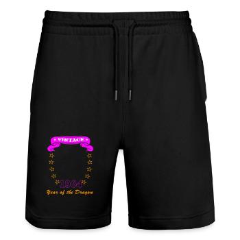 Birthday in the Year of the Dragon for Portrait - Stanley/Stella Trainer Unisex Organic Jogging Shorts - black - Front - Nik (191cm) & Marisol (170cm)