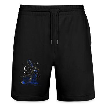 Lapin de Pâques Kintsugi Ostara Bunny - Short de jogging bio TRAINER Stanley/Stella unisexe - noir - Devant - Nik (191cm) & Marisol (170cm)