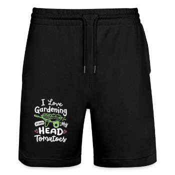Gartenarbeit Gärtner - Stanley/Stella Unisex Bio Joggingshorts Trainer  - Schwarz - Vorne - Nik (191cm) & Marisol (170cm)