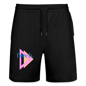 "frech" Shirts und mehr - jetzt drucken - Stanley/Stella Unisex Bio Joggingshorts Trainer  - Schwarz - Vorne - Nik (191cm) & Marisol (170cm)
