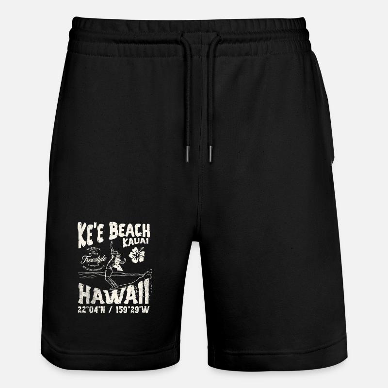 Aloha Surfbrett Hawaii Design - Stanley/Stella Unisex Bio Joggingshorts Trainer  - Schwarz