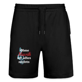 musik - Stanley/Stella Unisex Bio Joggingshorts Trainer  - Schwarz - Vorne - Nik (191cm) & Marisol (170cm)
