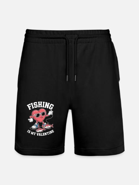 Fishing Is My Valentine - Stanley/Stella Trainer Unisex Organic Jogging Shorts - black