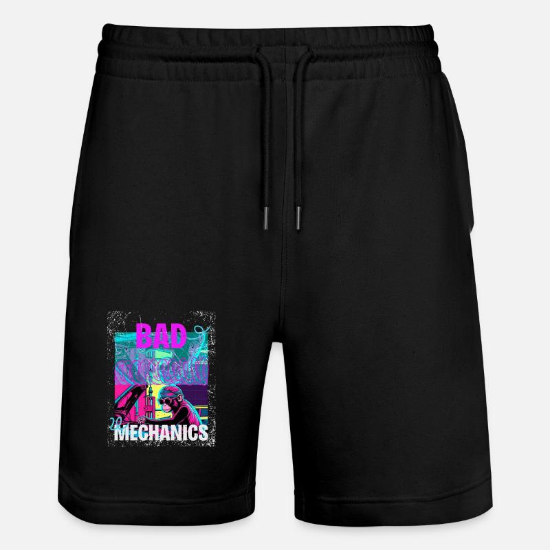 Bad Mechanics – Monkey Garage Style - Stanley/Stella Trainer Unisex Organic Jogging Shorts - black