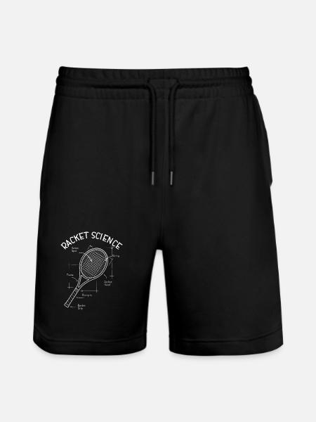 Tennis Racket Design Racket Science fun - Stanley/Stella Trainer Unisex Organic Jogging Shorts - black