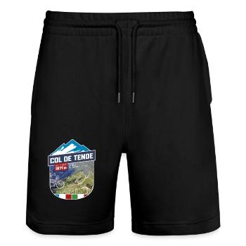 Col de Tende | Colle di Tenda | Sticker - Stanley/Stella Unisex Bio Joggingshorts Trainer  - Schwarz - Vorne - Nik (191cm) & Marisol (170cm)