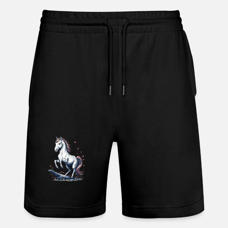 Cheval gris majestueux - Short de jogging bio TRAINER Stanley/Stella unisexe - noir