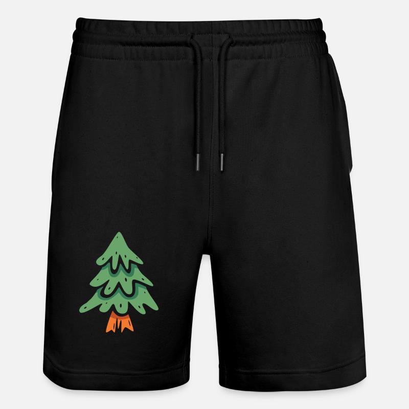 Arbre de Noël style dessin animé - Short de jogging bio TRAINER Stanley/Stella unisexe - noir