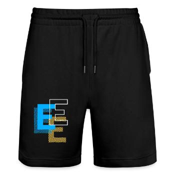 E Design - Stanley/Stella Unisex Bio Joggingshorts Trainer  - Schwarz - Vorne - Nik (191cm) & Marisol (170cm)