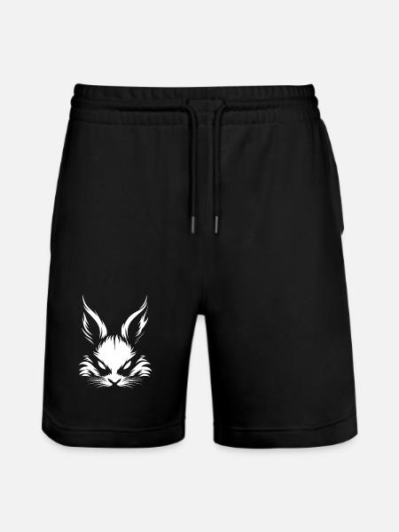 bad rabbit knows :) - Stanley/Stella Trainer Unisex Organic Jogging Shorts - black