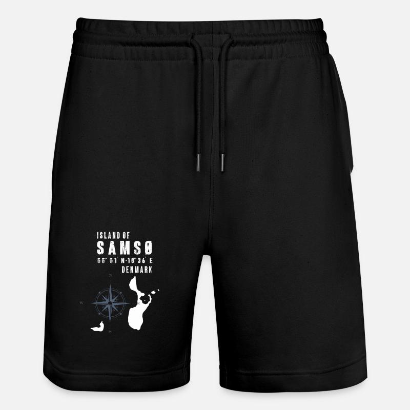 Samsø Samsoe Inselumriss Kompass - Stanley/Stella Unisex Bio Joggingshorts Trainer  - Schwarz