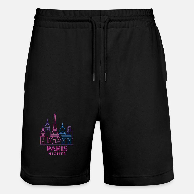 Néon Paris Nights Skyline Silhouette - Short de jogging bio TRAINER Stanley/Stella unisexe - noir