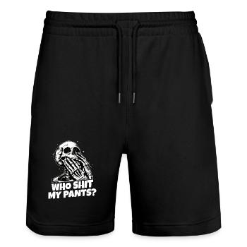 Who Shit My Pants? - Stanley/Stella Trainer Unisex Organic Jogging Shorts - black - Front - Nik (191cm) & Marisol (170cm)