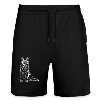 German Shepherd Dog T-shirt Gift - Stanley/Stella Trainer Unisex Organic Jogging Shorts - black - Front - Nik (191cm) & Marisol (170cm)