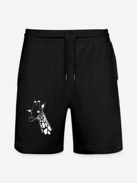 Giraffe Giraffe T-shirt Gift - Stanley/Stella Trainer Unisex Organic Jogging Shorts - black