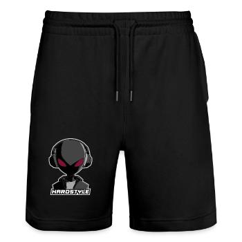 Hardstyle Alien – Conception musicale au casque - Short de jogging bio TRAINER Stanley/Stella unisexe - noir - Devant - Nik (191cm) & Marisol (170cm)