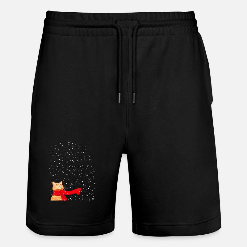 Tabby liebt Schnee - Stanley/Stella Unisex Bio Joggingshorts Trainer  - Schwarz