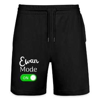 Ewan Mode ON Activation Fun - Short de jogging bio TRAINER Stanley/Stella unisexe - noir - Devant - Nik (191cm) & Marisol (170cm)