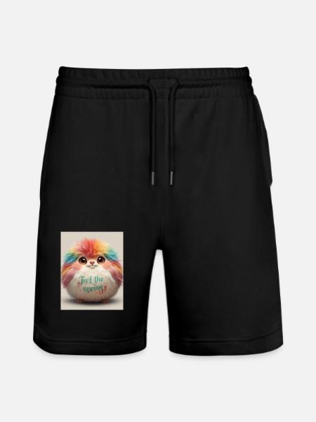 Feel the Spring Plush Critter - Stanley/Stella Trainer Unisex Organic Jogging Shorts - black