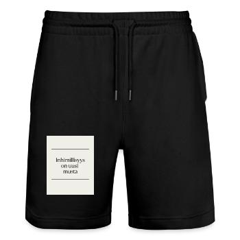 Inhimillisys est le nouveau noir - Short de jogging bio TRAINER Stanley/Stella unisexe - noir - Devant - Nik (191cm) & Marisol (170cm)