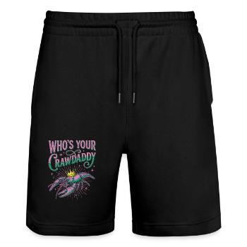 Wer ist dein Crawdaddy Lustiger Mardi Gras - Stanley/Stella Unisex Bio Joggingshorts Trainer  - Schwarz - Vorne - Nik (191cm) & Marisol (170cm)