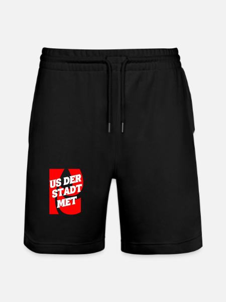 Us der Stadt met K - Stanley/Stella Unisex Bio Joggingshorts Trainer  - Schwarz