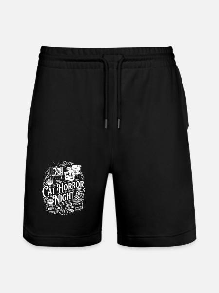 Cat Horror Night - Stanley/Stella Trainer Unisex Organic Jogging Shorts - black