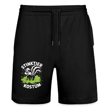 Stinktier Kostüm Konfetti Tier Fasching Karneval - Stanley/Stella Unisex Bio Joggingshorts Trainer  - Schwarz - Vorne - Nik (191cm) & Marisol (170cm)