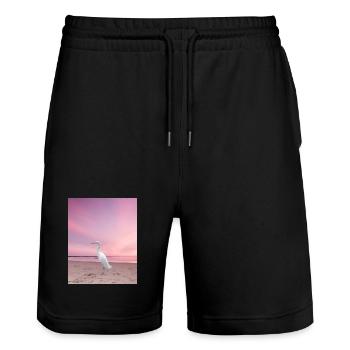 Der Star "Der Weiße Flamingo" - Stanley/Stella Unisex Bio Joggingshorts Trainer  - Schwarz - Vorne - Nik (191cm) & Marisol (170cm)
