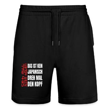 Geh Mal Bier Holen lustige Sprüche - Stanley/Stella Unisex Bio Joggingshorts Trainer  - Schwarz - Vorne - Nik (191cm) & Marisol (170cm)