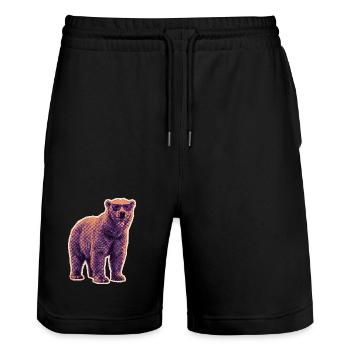 Summer Polar Bear Sunglasses - Stanley/Stella Trainer Unisex Organic Jogging Shorts - black - Front - Nik (191cm) & Marisol (170cm)