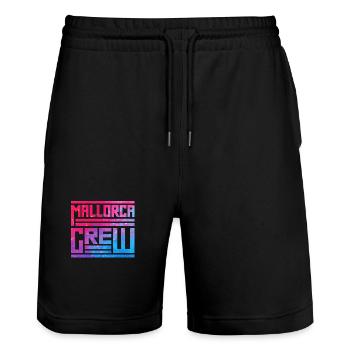 Mallorca Crew - Stanley/Stella Trainer Unisex Organic Jogging Shorts - black - Front - Nik (191cm) & Marisol (170cm)