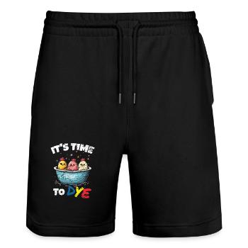 Easter Eggs Dyeing Easter Eggs - Stanley/Stella Trainer Unisex Organic Jogging Shorts - black - Front - Nik (191cm) & Marisol (170cm)