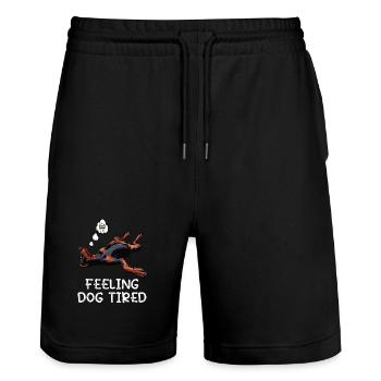 Feeling Dog Tired Doberman Doberman Owner - Stanley/Stella Trainer Unisex Organic Jogging Shorts - black - Front - Nik (191cm) & Marisol (170cm)