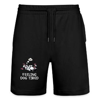 Feeling Dog Tired Boston Terrier Bostie Owner - Stanley/Stella Trainer Unisex Organic Jogging Shorts - black - Front - Nik (191cm) & Marisol (170cm)