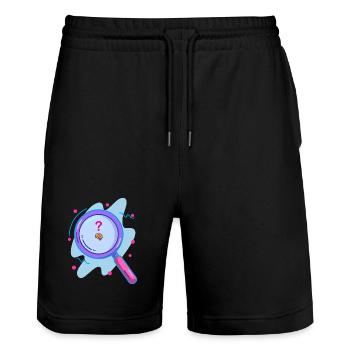Chercher le cerveau à la loupe - Short de jogging bio TRAINER Stanley/Stella unisexe - noir - Devant - Nik (191cm) & Marisol (170cm)