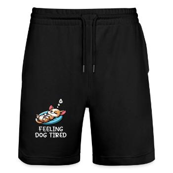 Feeling Dog Tired Chihuahua Chihuahuabesitzer Chi - Stanley/Stella Unisex Bio Joggingshorts Trainer  - Schwarz - Vorne - Nik (191cm) & Marisol (170cm)