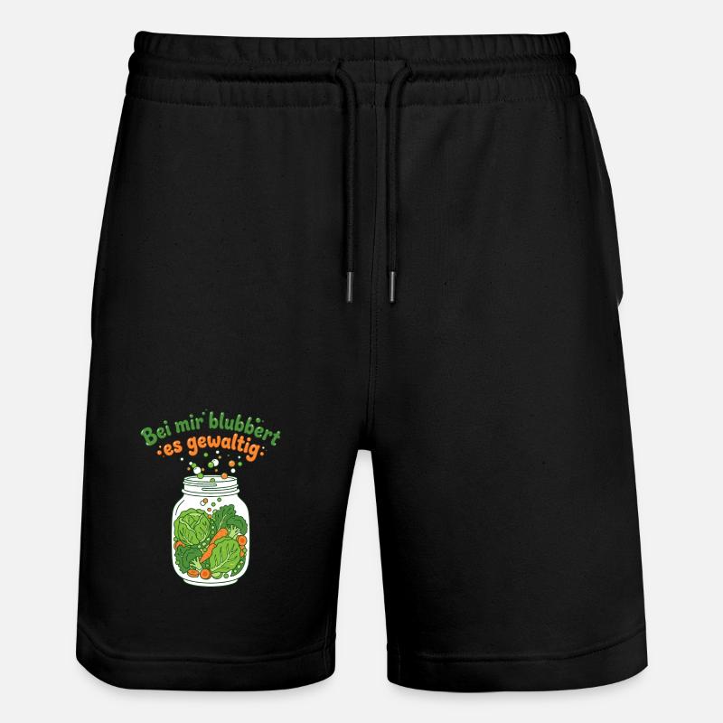 Fermentation Gemüse Einmachglas Blubbern - Stanley/Stella Unisex Bio Joggingshorts Trainer  - Schwarz