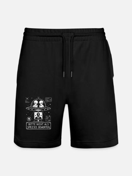 Bitte nicht als Spezies bewerten - Stanley/Stella Unisex Bio Joggingshorts Trainer - Schwarz