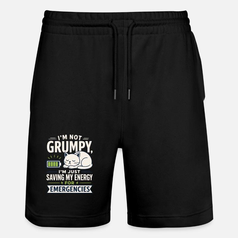 Katzenenergie fürs Notfall - Stanley/Stella Unisex Bio Joggingshorts Trainer  - Schwarz