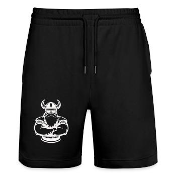 Kraft viking à bras croisés - Short de jogging bio TRAINER Stanley/Stella unisexe - noir - Devant - Nik (191cm) & Marisol (170cm)