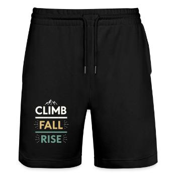 Grimpe Tombe Relève Montagne - Short de jogging bio TRAINER Stanley/Stella unisexe - noir - Devant - Nik (191cm) & Marisol (170cm)