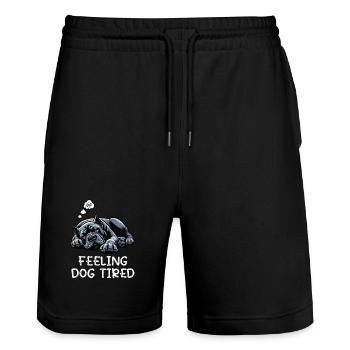 Feeling Dog Tired Cane Corso Italian Mastiff - Stanley/Stella Trainer Unisex Organic Jogging Shorts - black - Front - Nik (191cm) & Marisol (170cm)