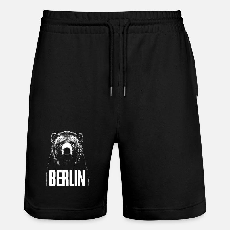  Berlin Bär - Stanley/Stella Unisex Bio Joggingshorts Trainer  - Schwarz