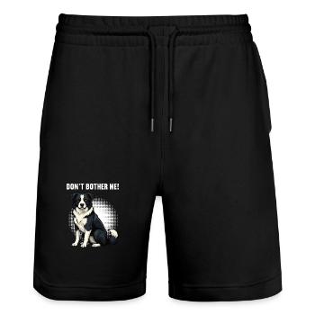 Ne m’embête pas Border Collie Amant - Short de jogging bio TRAINER Stanley/Stella unisexe - noir - Devant - Nik (191cm) & Marisol (170cm)