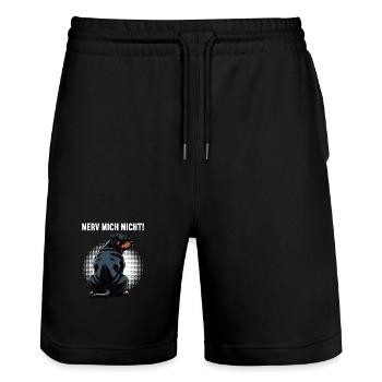 Nerv Mich Nicht Rottweiler Rottweilerbesitzer  - Stanley/Stella Unisex Bio Joggingshorts Trainer  - Schwarz - Vorne - Nik (191cm) & Marisol (170cm)